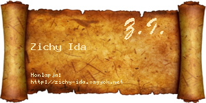 Zichy Ida névjegykártya